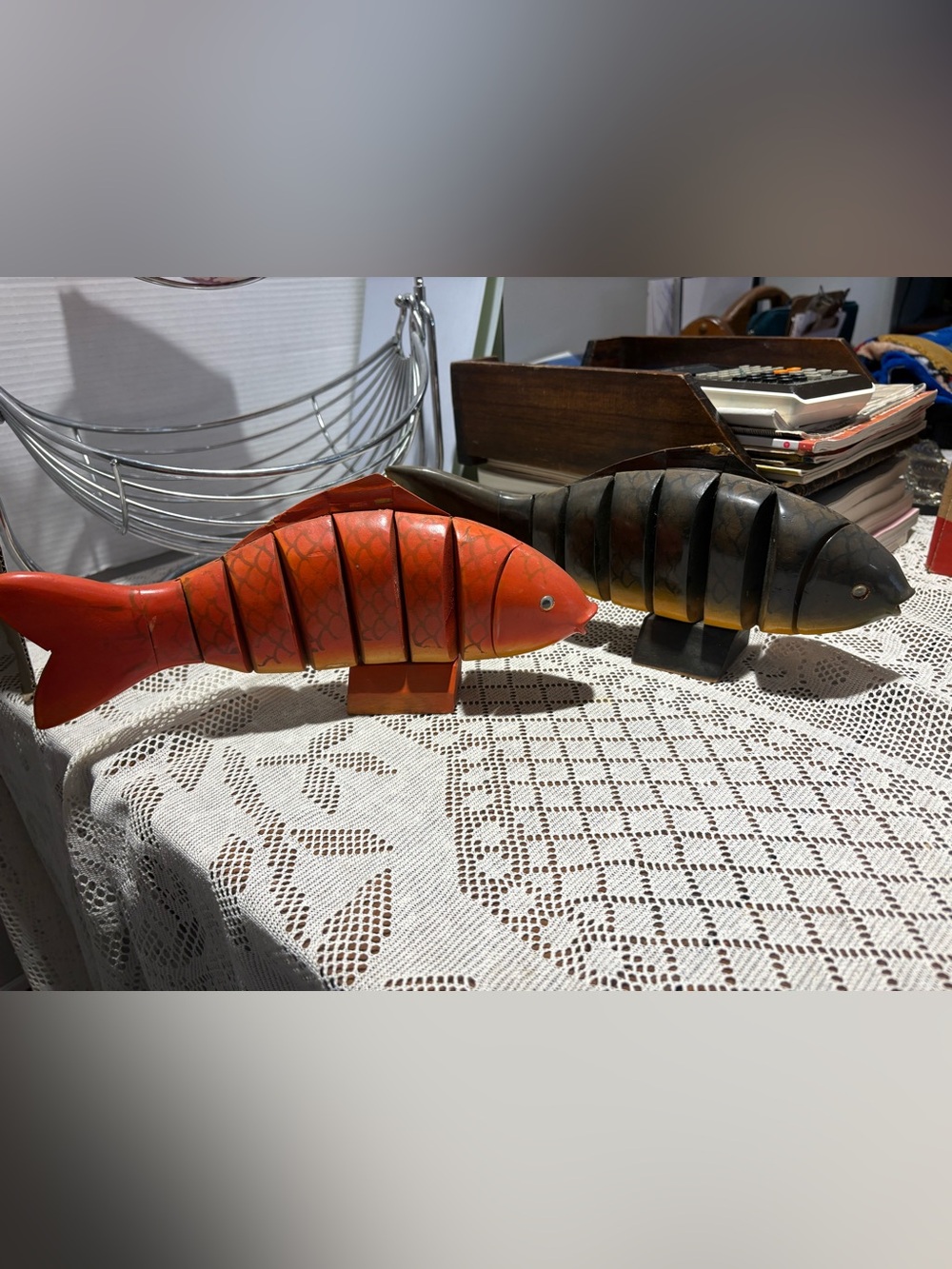 Vintage Wooden Articulated Fish Figurine BUNDLE